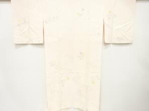 流水に草花模様　単衣長襦袢